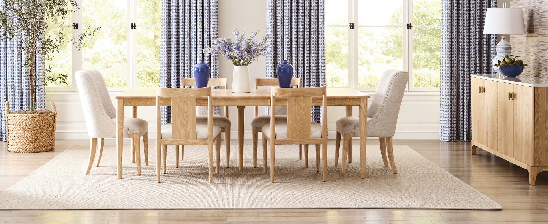 Essence solid ash dining room furniture in a natural finish