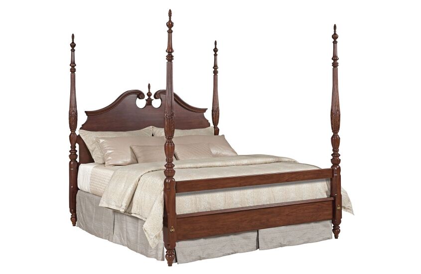 RICE CARVED KING BED - COMPLETE 249