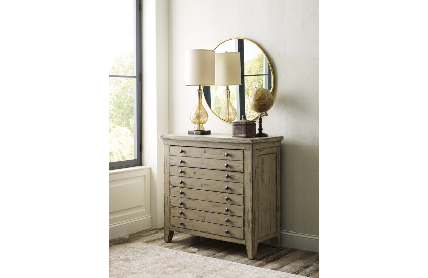 BRIMLEY MAP DRAWER BACHELOR'S CHEST - CAMEO FINISH Room